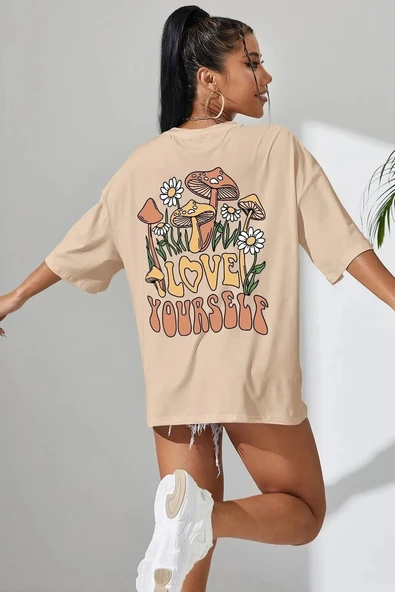 Unisex Love Yourself Baskılı T-shirt - 2