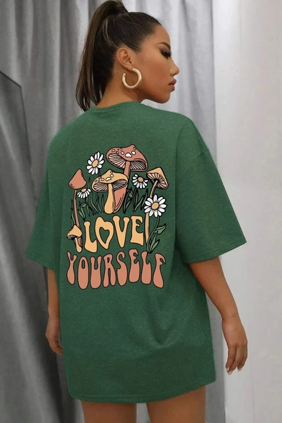 Unisex Love Yourself Baskılı T-shirt - 7