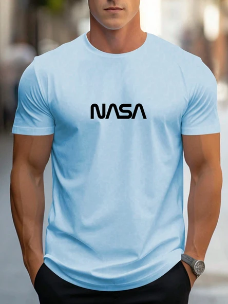Unisex Nasa Baskılı T-shirt
