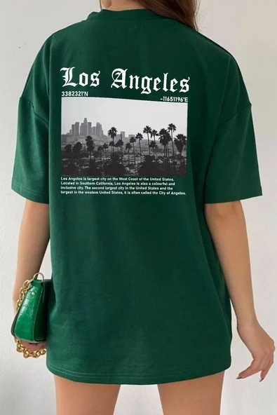 Unisex Los Angles Tasarım Tshirt - 5