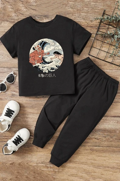 Çocuk Kanagawa Oki Nami Ura Alt - Üst Eşofman Takımı