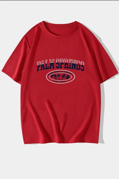 Unisex Palm Springs Baskılı T-shirt ürün görseli
