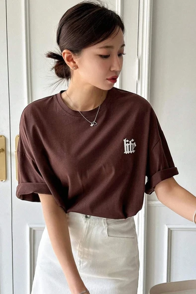 Unisex Life Baskılı T-shirt - 11