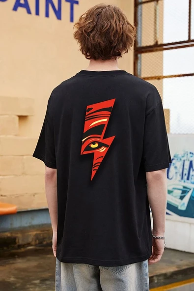 Unisex Yıldırım Baskılı T-shirt