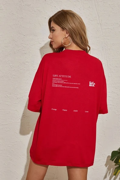 Unisex Life Baskılı T-shirt - 7