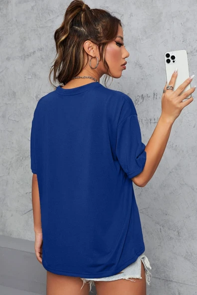 Unisex Moon Phases Baskılı T-shirt - 6