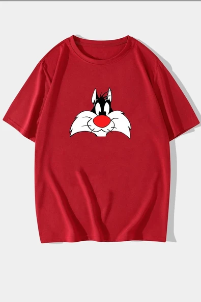 Unisex Sylvester Baskılı T-shirt - Resim 7