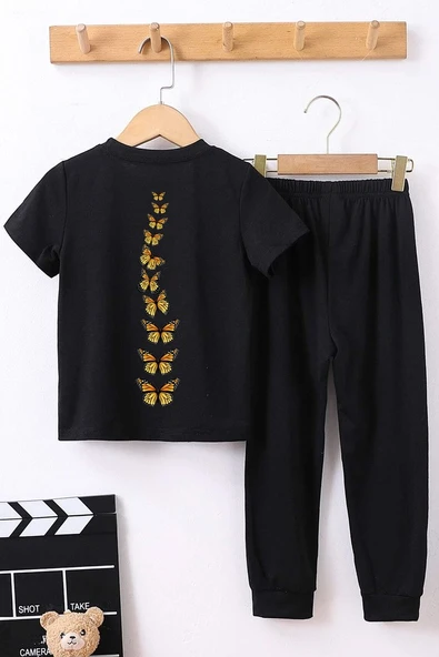 Çocuk Kral Kelebek Baskılı Alt - Üst Eşofman Takımı