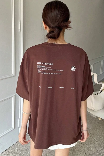 Unisex Life Baskılı T-shirt - 10