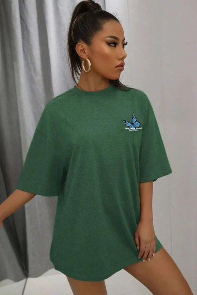 Unisex Kelebek Baskılı T-shirt - Resim 8