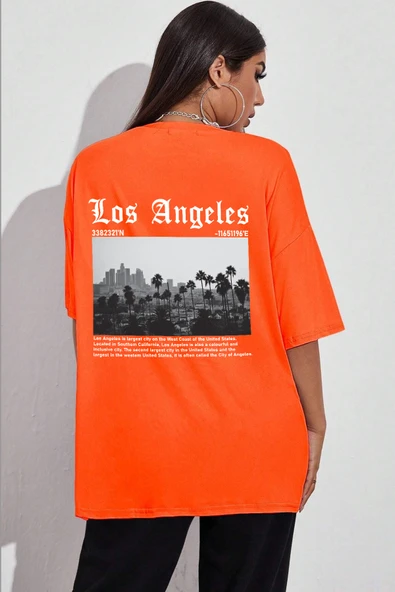 Unisex Los Angles Tasarım Tshirt - 9