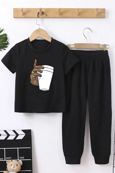 Çocuk Tupac Coffee Alt - Üst Eşofman Takımı