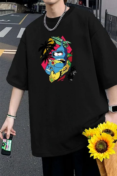 Unisex Crazy Banana Baskılı T-shirt