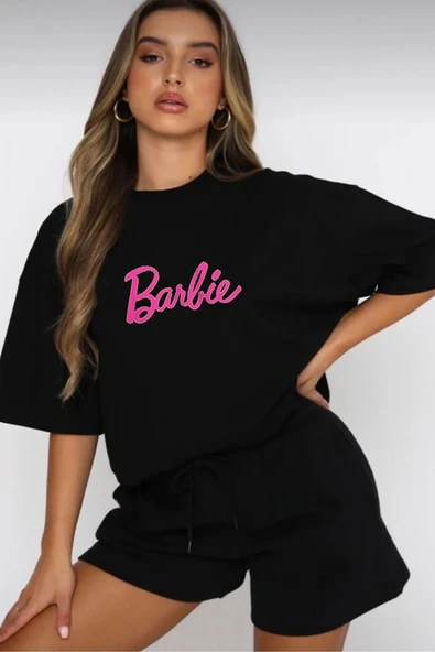 Barbie Baskı Şort Takım - Resim 2