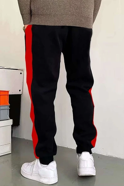 Yan Kırmızı Spor Eşofman Altı - 3