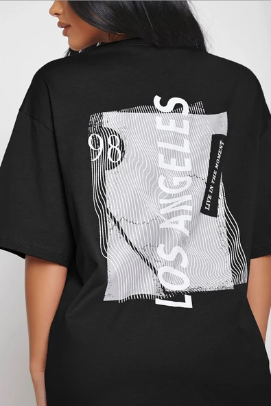 Unisex Live in The Moment Tasarım Tshirt - Resim 2