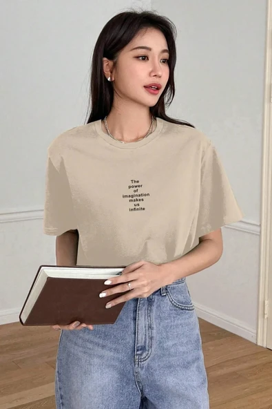 Unisex The Power Of Baskılı Tasarım Tshirt - 4