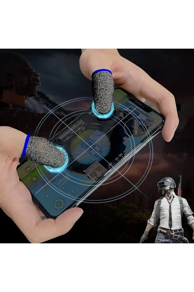 E-spor Mobil Oyun Parmak Eldivenleri Süper Pubg Karbon Fiber Kumaş 1 Çift - 2 Parmaklık Dayanıklı - 3
