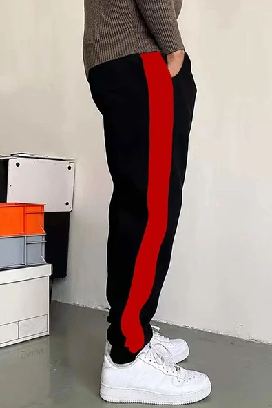 Yan Kırmızı Spor Eşofman Altı - 2