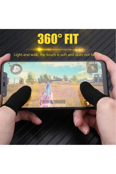 E-spor Mobil Oyun Parmak Eldivenleri Süper Pubg Karbon Fiber Kumaş 1 Çift - 2 Parmaklık Dayanıklı - 7