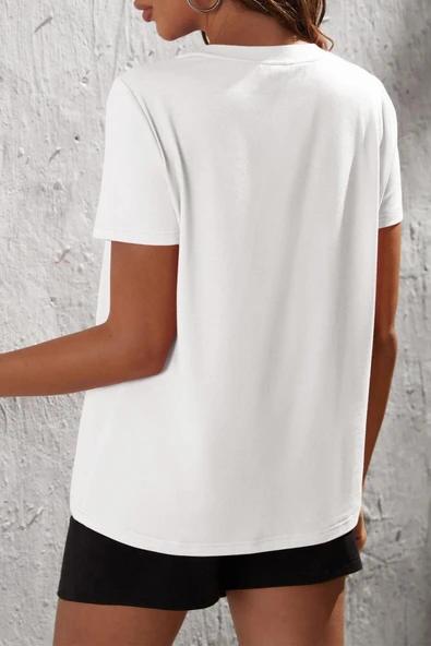 Kalp Baskı Şort Takım - Resim 4