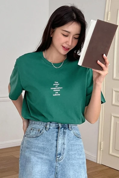 Unisex The Power Of Baskılı Tasarım Tshirt - 7