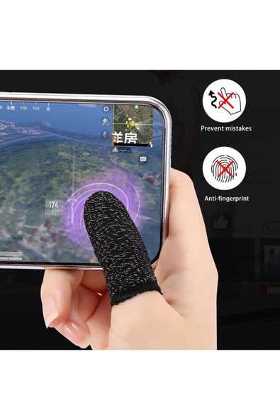 E-spor Mobil Oyun Parmak Eldivenleri Süper Pubg Karbon Fiber Kumaş 1 Çift - 2 Parmaklık Dayanıklı - 2