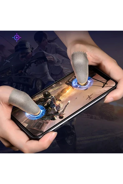 E-spor Mobil Oyun Parmak Eldivenleri Süper Pubg Karbon Fiber Kumaş 1 Çift - 2 Parmaklık Dayanıklı - 4