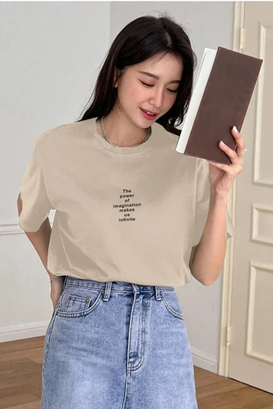 Unisex The Power Of Baskılı Tasarım Tshirt - 3