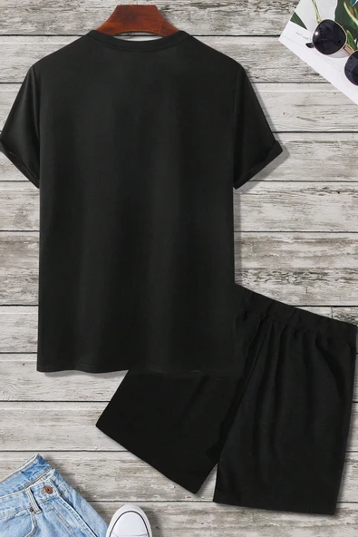 Happiness Baskı Şort Takım - Resim 2