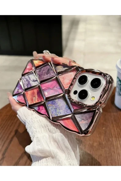 Iphone 11 Uyumlu Baklalı Desenli Kılıf ( Rose Gold )