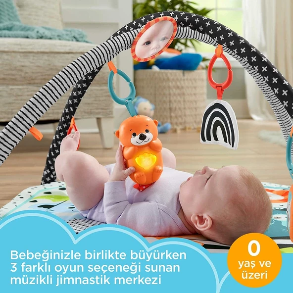 Fisher Price Neşeli Hayvanlar 3'ü 1 Arada Jimnastik Merkezi Oyun Halısı - 2