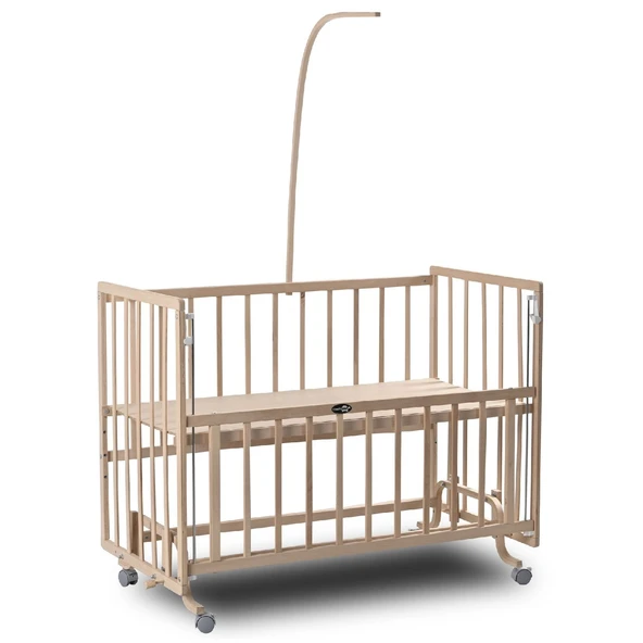 ComfyMax Sallanır Anne Yanı Doğal Ahşap Beşik ve Uyku Seti - 60x120 cm - 7