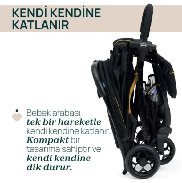 Chicco Glee Bebek Arabası - Uneven Siyah - Resim 5