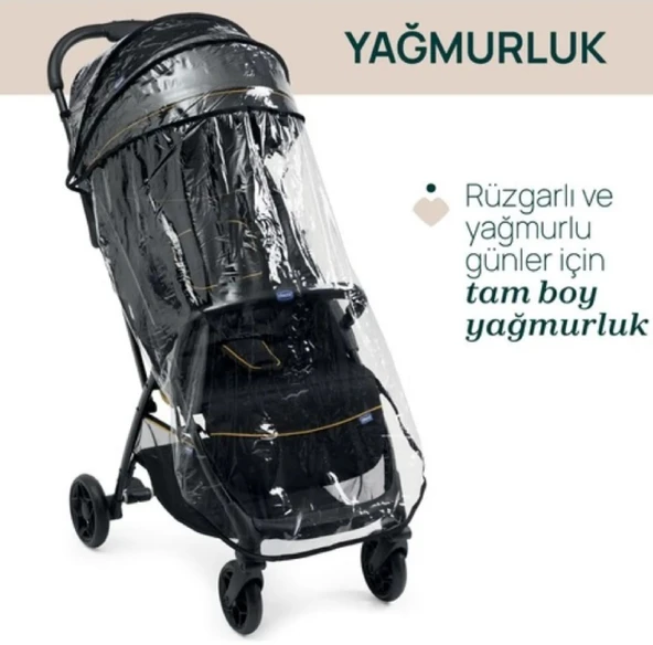 Chicco Glee Bebek Arabası - Uneven Siyah - Resim 8
