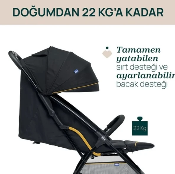 Chicco Glee Bebek Arabası - Uneven Siyah - Resim 7