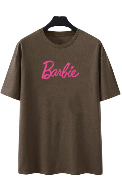 Barbie Baskılı 2'li Paket Kadın Oversize Tshirt - Resim 6
