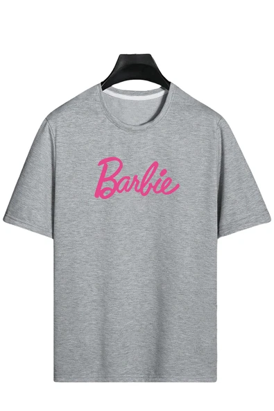Barbie Baskılı 2'li Paket Kadın Oversize Tshirt - Resim 7