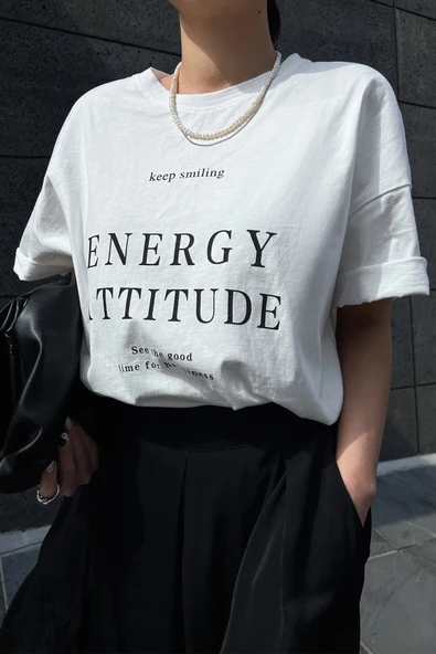 Unisex Energy Baskılı Tasarım Tshirt - Resim 2