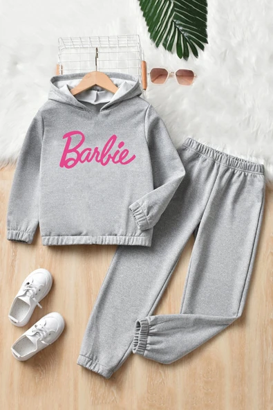 Çocuk Barbie Baskılı Eşofman Takımı