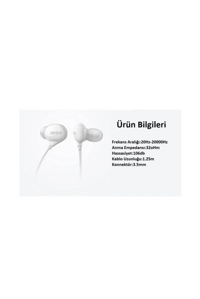 iQOO iHP1910 HiFi 3.5mm Kablolu Kulakiçi Kulaklık - 7