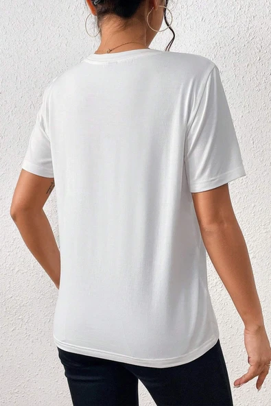 Unisex Make Up Siluet Baskılı Tasarım Tshirt - Resim 3