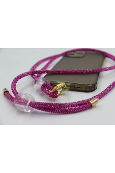 Taşlı Her Telefona Ayarlanabilir Ölçüde Her Telefona Uyumlu Boyunluk Askısı - Resim 12