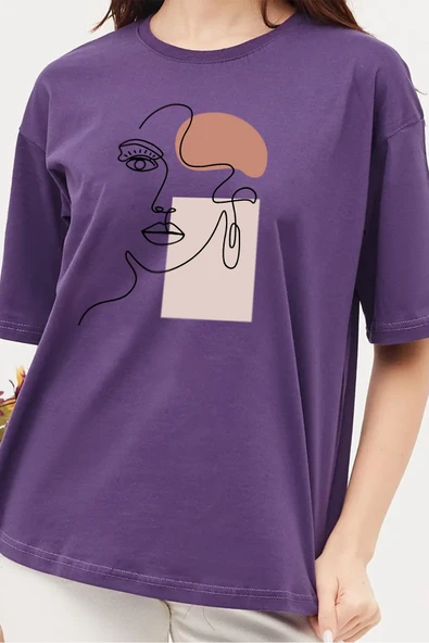 Unisex Make Up Siluet Baskılı Tasarım Tshirt - Resim 4