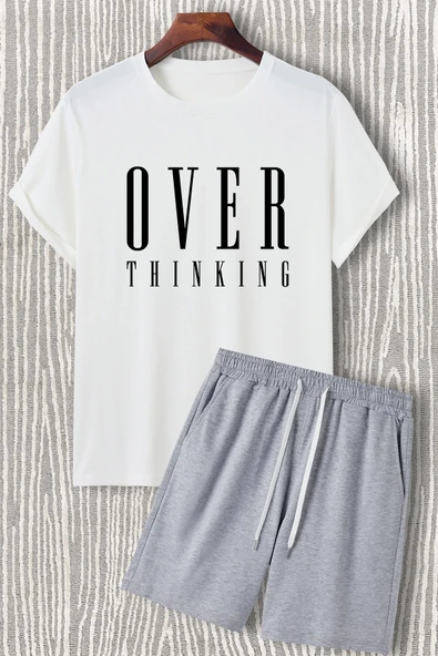 Unisex Over Baskılı Şort Takım - 2