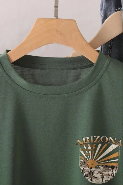 Unisex Sırt Baskılı Arizona Oversize Tshirt - Resim 12