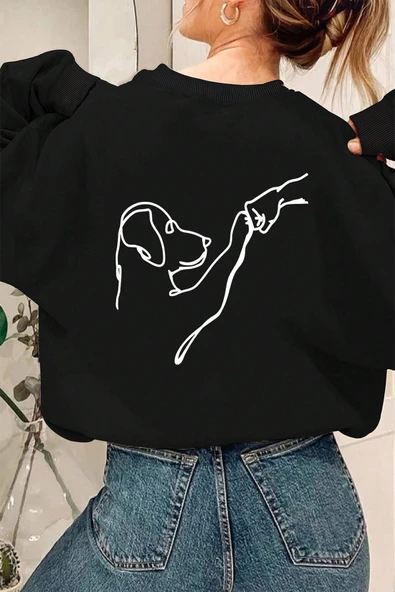 Can Dostum Baskılı Oversize Sweatshirt