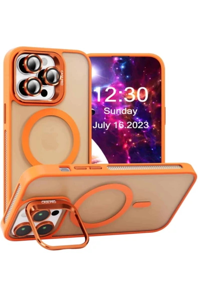 Iphone 14 Plus Uyumlu Standlı Case Pro Lensli Magsafe Destekli Kılıf - Resim 2