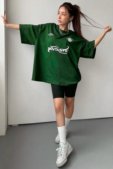 Fantastic Baskılı Unisex Oversize Tshirt - 5