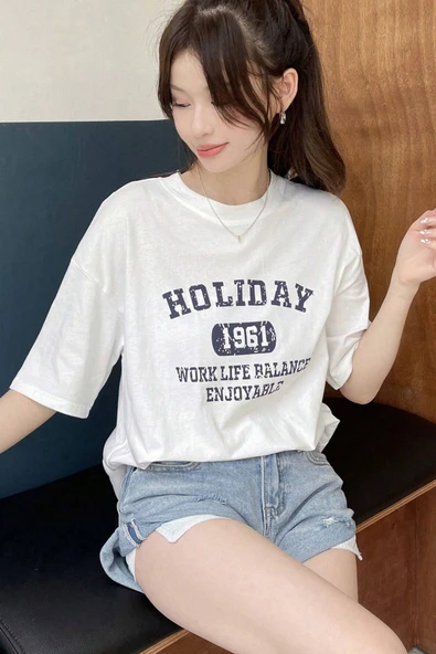 Unisex Holiday Baskılı Tasarım Tshirt - Resim 8
